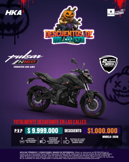 Publicación Promoción Pulsar N 160 Fi Carburada $1,000,000 - 2026 - Octubre